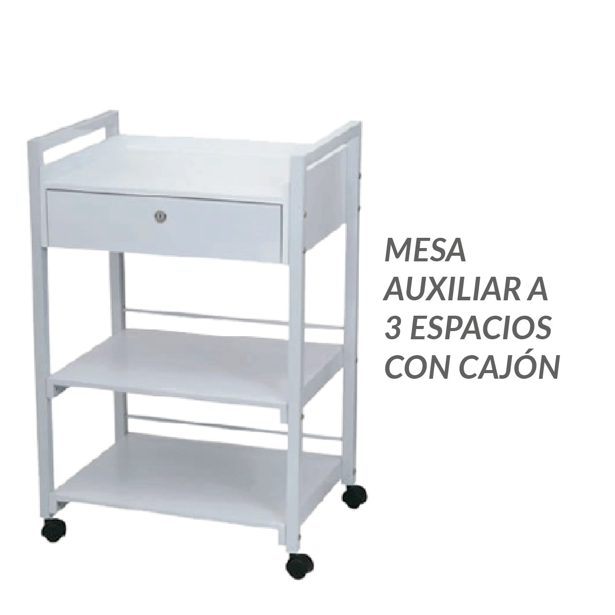 Mesa Auxiliar 3 espacios con cajón – Medextetic Biomédica y Bioestética