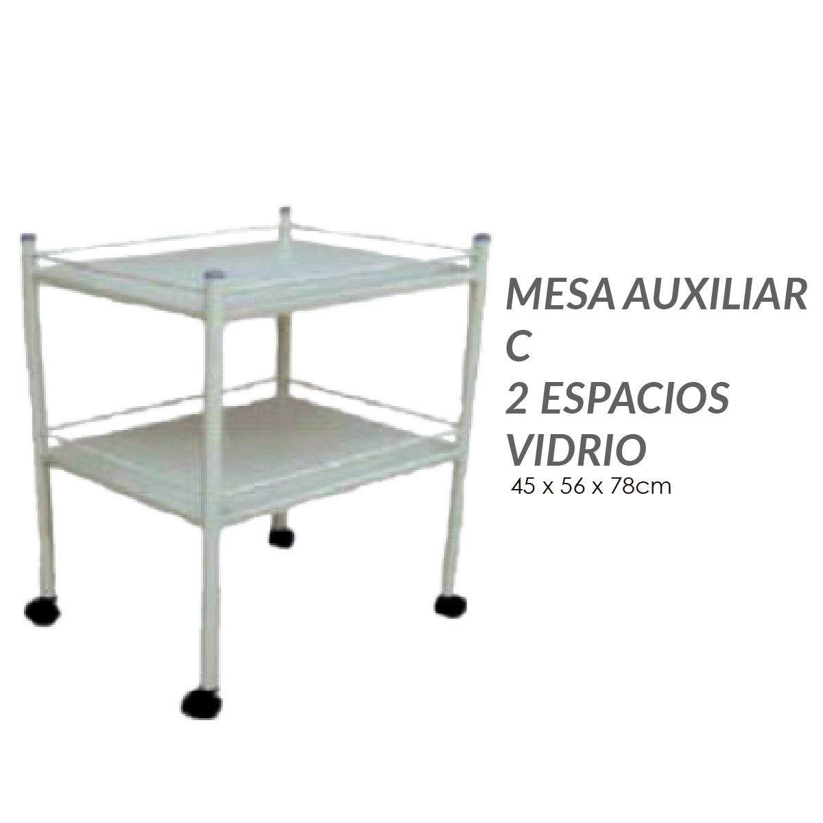 Mesa Auxiliar C 2 Espacios, Vidrio