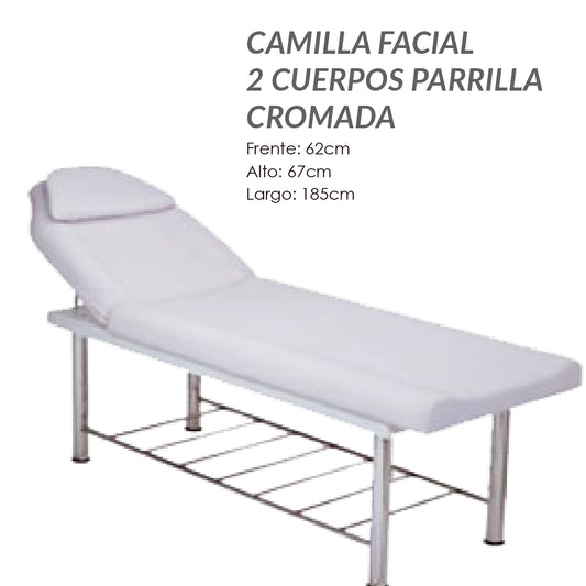 Camilla facial 2 cuerpos parilla cromada