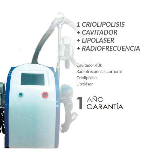 1 Criolipolisis + Cavitador + Lipoláser + Radiofrecuencia